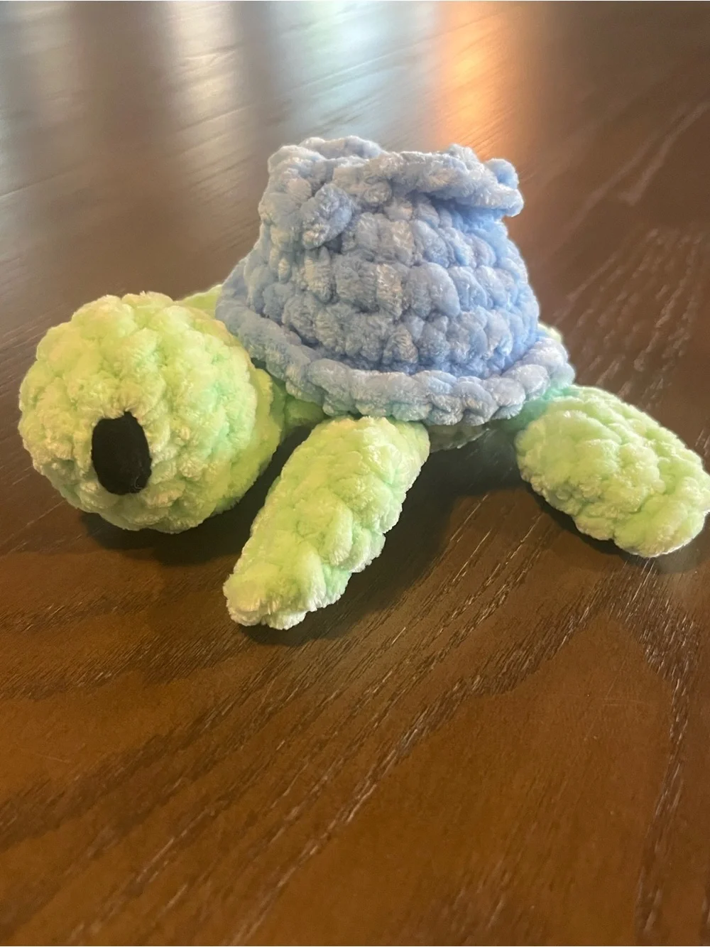Crocheted blueberry turtle